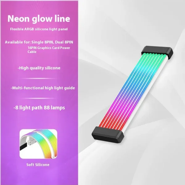 5V 3Pin ARGB Sync PC Cable 8/24PIN Motherboard Power Extension Cable Flexible LED Strip Light DIY Kit for Computer Power Supply