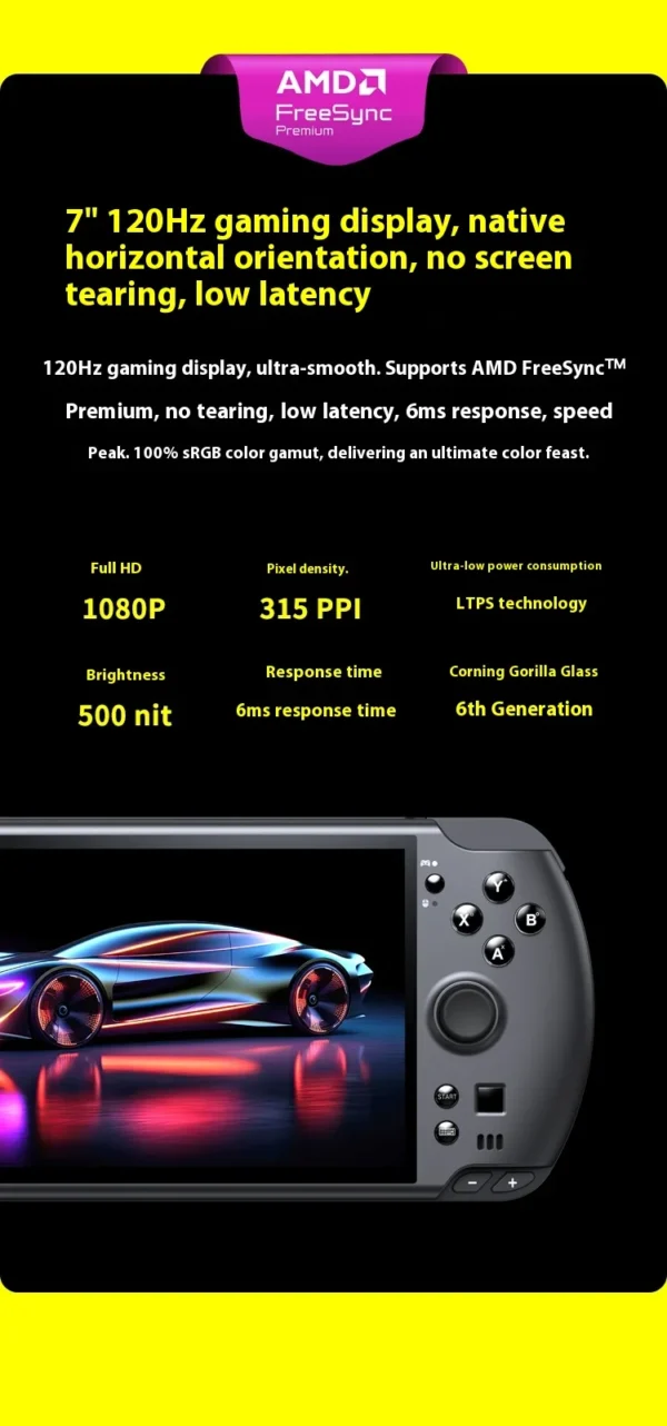 New GPD Win5 7" 120Hz 1080P LTPS Screen Handheld Gaming Console AMD395 M.2 2280 SSD Windows11 RGB Ergonomic Handheld Game Player