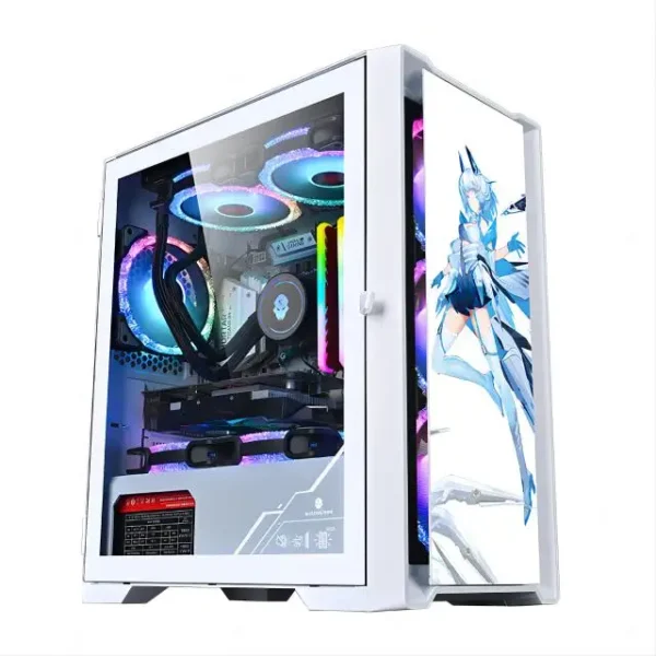 Gaming Desktop, Radeon RX 590 8G GDDR5, Core Xeon E5 2.5G up to 3.3G, 32G Memory, 1T SSD, 600M WiFi, BT 5.0, RGB Fan